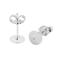 20 Chiếc Bạc 925 Mạ Bông Tai Móc Bài Bông Đế Có Lưng Cho Cabochon Cài Đặt 4 Mm-8mm Trang Sức Làm Vật