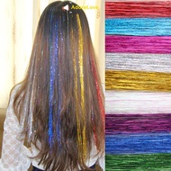 ADL 120 Strands Hair Tinsel Bling Silk Hair Flare Strands Glitter Rainbow Hair Decor LE