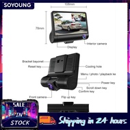 Soyoung 1080P Full HD Dash Cam with 4 Inch IPS Screen Front and Rear Dual Camera Driving Recorder Wi