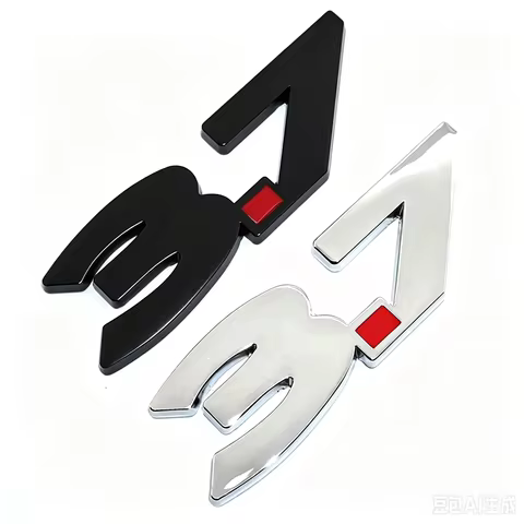 Suitable for Ford Mustang Emblem 3.7 Metal Displacement Emblem 3.7 Displacement Emblem Car Sticker
