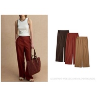 LES COPAINS LINEN Wide Leg Pants WIDE Legs High Waist LEG BLEND TROUSERS (C0604)