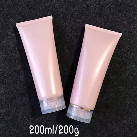 Wholesale 200ml Cosmetic Soft Tubes Clear Pink Cleansing Cream Hand Cream Containers Shampoo Bath Cr