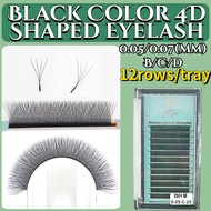 【12ROWS】4D-W 0.05/0.07 B/C/D Four-Leaf Clover Eyelashes Grafted Beauty Eyelash Shop Dedicated yy One