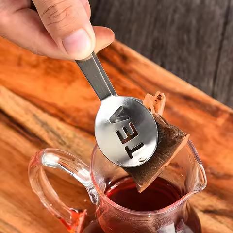 1pc Tea Bag Squeezer Stainless Steel Tea Bag Tongs Silver Tea Bag Strainer Clip Tea Bag Spoon For Lo