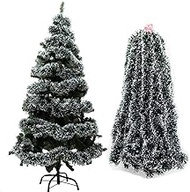 Smizzy Dark Green Christmas Tinsel Garland (Pack of 4, 6 ft Each Lon) -Metallic Tinsel Twist Garland for Christmas Tree Decorations, Xmas Tree Decor New Year Home Holiday Party Supplies