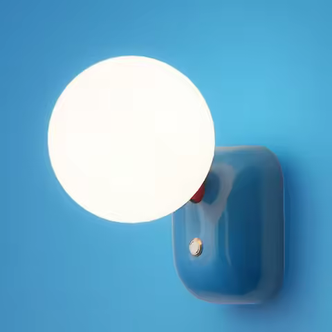 Cartoon Cream Pink Wall Lamp Kids Room Macaron Bedroom Bedside Cute Sconce Lights for Living Room Co