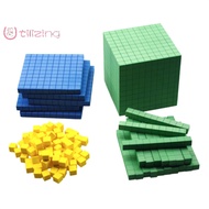[UtilizingS] Ten Complete Set Kids Math Plaything Plastic Math Plastic Base Ten Set Cube Kids Math P