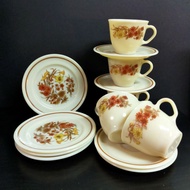 1980s Vintage Pyrex England "Harvest Spray" Tea Trio (Set of 1 each)