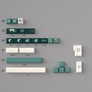 Silent Forest Keycaps For Nical Keyboard Green N Layout Cherry Height PBT Dye Sub AULA F75 Azz Ak820