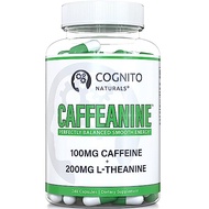 Cognito Naturals CAFFEANINE 100mg Caffeine + 200mg L-Theanine (240 Servings), Perfectly Balanced Smo