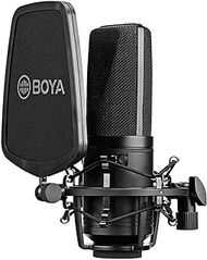 BOYA M1000 Audio Microphone Large Diaphragm Studio Condenser Microphone 24V 48V Phantom Power &amp; Sturdy Housing for Vocal Recording Singer Podcasting Broadcasting YouTube Video