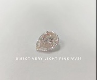 0.81ct GIA 水滴形粉鑽 Pear Shaped Very Light Pink
