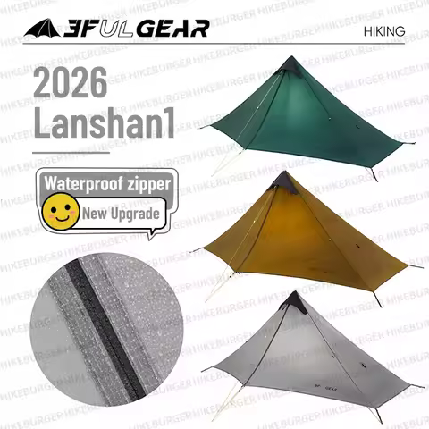 3F UL Gear 2026 Lanshan 1P Tent Outdoor Camping 15D SilNylon Tent Ultralight 760g Waterproof Poleles