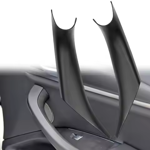 Black Fiber Door Inner Handle Protective Cover Suitable For BMW X3 X4 G01 G02 2018-2023