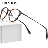 FONEX Acetate กรอบแว่นตาไททาเนียม2023วินเทจ Oversize แว่นตากันแดดทรงกลมผู้หญิงแว่นตา DTX131