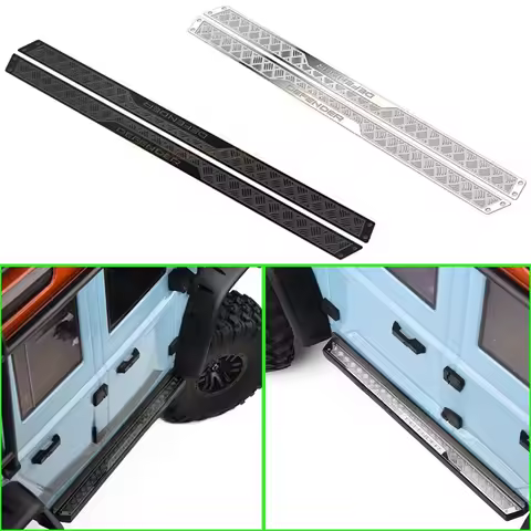 Simulated Metal Side Pedal Decorative Sheet for 1/8 RC Crawler Car MJX H8H Land Rover Defender Acces