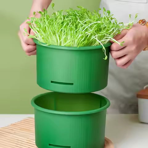 Plastic Bean Sprout Nursery Pots Split Structure Non Toxic Healthy Food Sprouter Ventilated Stackabl