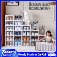 【SG STOCK】Foldable Shoe Rack 3 Layer/6 Layer Installation Free Shoe Rack Storage Rack Shelf Thickened Shoe Cabinet With Transparent Cover Space Saver 折叠鞋盒