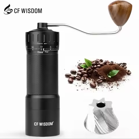 CF WISDOM 7-Star Stainless Steel Manual Coffee Grinder Spiral Adjustment Portable Coffee Grinder Ver