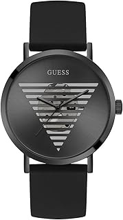 GUESS Men's 44.0mm Watch - Black Strap Black Dial Black Case