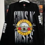 [Pure Cotton Ready Stock] Gun Flower Band Guns Rose Guns n'roses Rock P-4 Long Sleeve t-Shirt