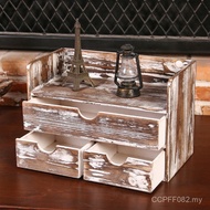 Desktop Storage Wooden Organizer Box Storage Box Sundries Office Drawer Cosmetics Three Drawers Soli
