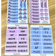 School Label Sticker Name sticker subject Sticket