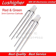 100pcs LED 3mm Round Diffused Red Green Two Color LED Common Anode LED Diode Light Emitting Diode