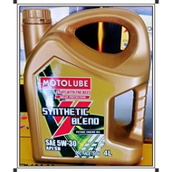 MOTOLUBE Semi Synthetic Petrol Engine oil 5W-30 SN 4L Minyak Hitam Minyak Pelincir kereta