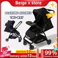 Beige Baby Stroller Two-way Foldable Travel Bayi Stroller baby Lightweight, 6kg stroller