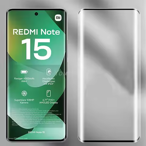 For Xiaomi Redmi Note 15 Glass 3D Curved HD Screen Protector Anti-Scrach Redmi Note 15 Tempered Glas