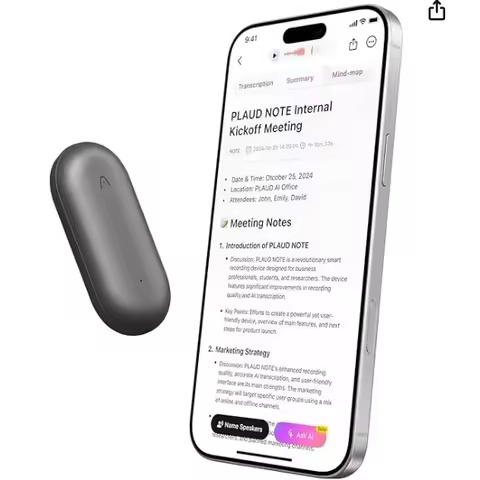 AI Voice-to-Text Recorder Pen Bracelet Mini Plaud Note Pin Wearable GPT4o