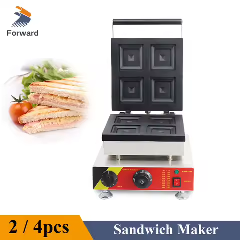 Electric 2/4 pcs Sandwich Maker Fast Food Chicken Sandwich Making Machine Breakfast Maker