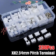 PISTACHIO 230Pcs Pin Connector, 2p 3p 4p 5pin Housing Kit 2.54mm Pitch Terminal,  XH2.54 4 Value Mal