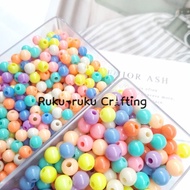 (20 gr) Manik Mote Susu Pastel Manik Bulat Pastel 4/6/8 mm