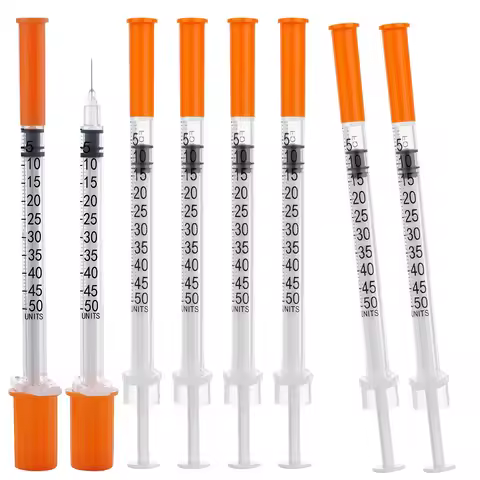 0.5ml/cc Insulin Syringe Disposable Syringe with Needle, Sterile Individually Packed for Pets, Lab U