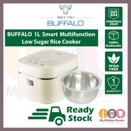 BUFFALO 1L Low Sugar Rice Cooker IH Smart Multifunction Rice Cooker 3 Layer Stainless Steel Inner Po