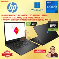 #HP054 USED HP OMEN 17-CK1004TX 17 Inch Gaming Laptop intel i7-12700H 16GB 1TB SSD NVIDIA RTX3080Ti 