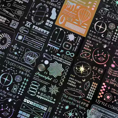 3Pcs/Set Sticker Another Parallel World Decorative Decal Seal for DIY Diary Planner Scrapbook Album 