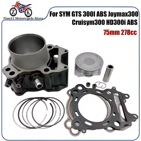 75mm 278cc Motorcycle Cylinder Piston Pin Kit For SYM GTS 300I ABS Joymax300 Cruisym300 HD300i Scoot