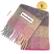 Acne Studios Checked alpaca wool-blend scarf CA0084-BOB000 Color Pink 1