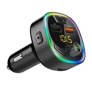 Bluetooth 5.0 Car Charger with FM Transmitter, 3 USB Ports &amp; QC3.0/PD18W Fast Charging
