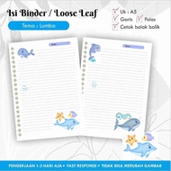 [10 pcs] Binder Contents Loose leaf/ A5 image Dolphin Theme Binder Map Refill/ Plain Line/