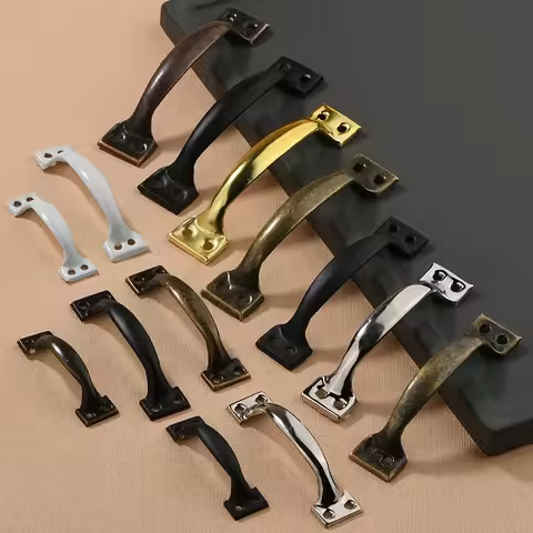 3.9/5.5Inch Bow-Shaped Iron Handle Vintage Drawer Wardrobe Cabinet Furniture Gate Handle Garages She