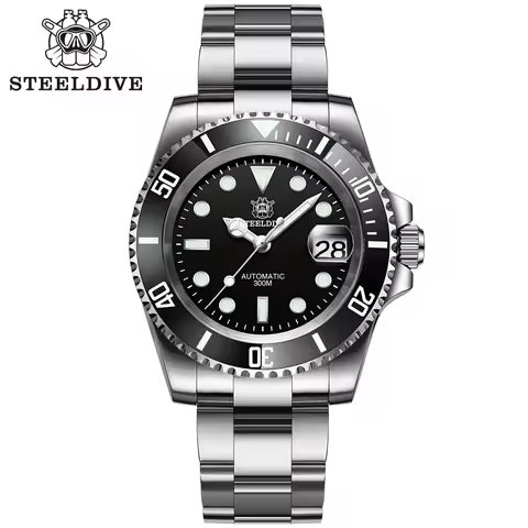 SD1953 STEELDIVE Brand Ceramic Bezel 41mm Steeldive 30ATM Water Resistant NH35 Automatic Mens Dive W