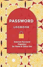 Password Logbook: Yellow, Red Geometric Design Internet Organizer - Secure Login Tracker Journal: Be