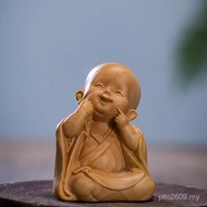 Ornaments Character Little Novice Boxwood Wood Carving Zen Carving Car h2 Little Monk Piece Three No