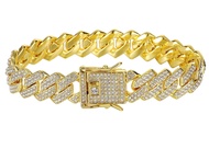 Cuban Link Bracelet For Men Women Silver/Gold/Rose Gold Bracelets Iced Out Miami Cuban Bracelet Hip