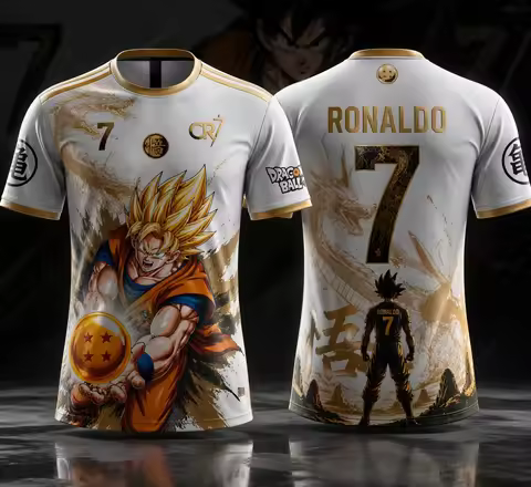 Hot Selling 2026 Japanese Anime Dragon Ball Adult Men's/Women's Football Shirts Wukong Anime Childre