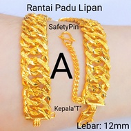 ⭐FREE COP 916⭐(B01) EMAS BANGKOK ADULT BRACELET DOUBLE CURB GELANG TANGAN RANTAI TANGAN LIPAN PASIR 